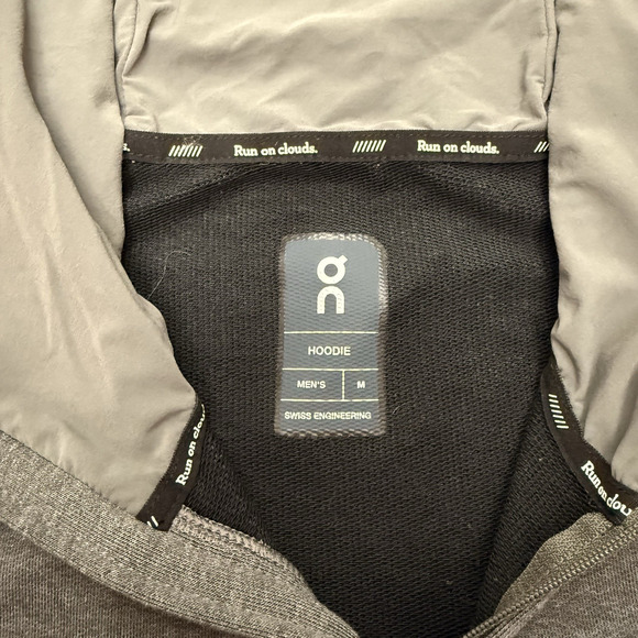 On Cloud Running Technical Hoodie Pullover 1/4 Zip Jacket Men's Medium Gray - Picture 8 of 12
